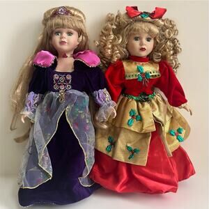 1990’s Brass Key Victorian Rose & Garden Holly Special Edition Porcelain Dolls